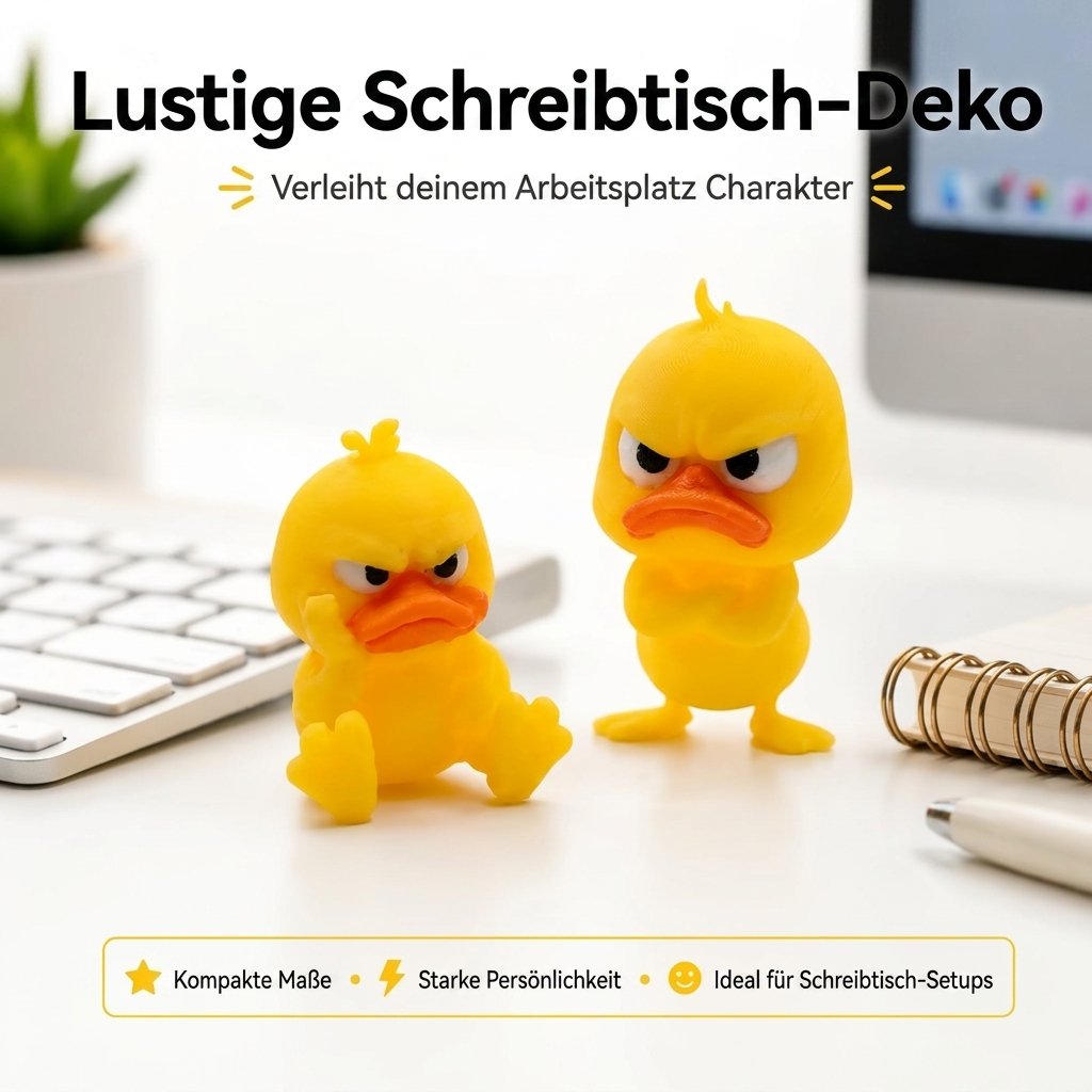 😠 „Angry Duck“ stalo figūrėlė – suteikite savo stalui žaismingumo! 🐥-LT