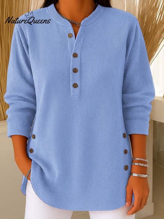 Ženski ohlapni pleteni pulover z dolgimi rokavi, enobarvne barve-SI