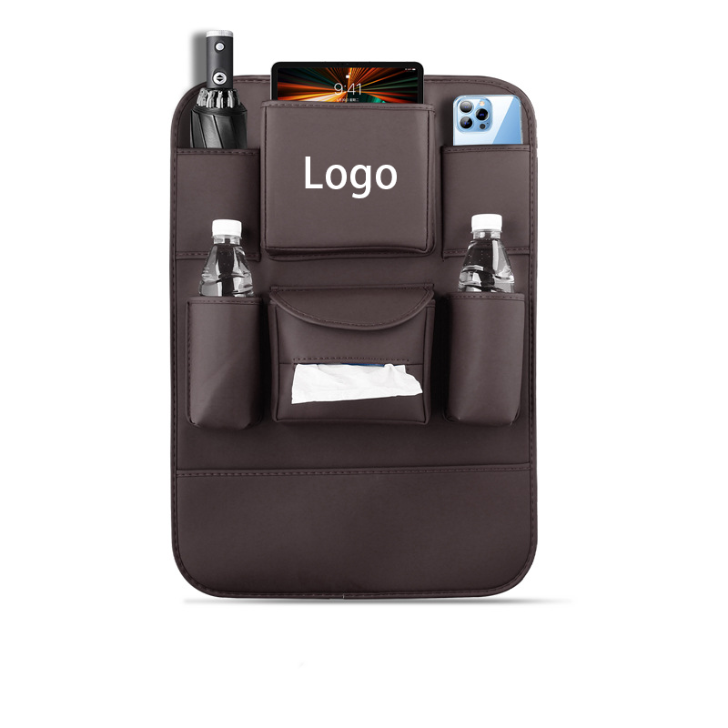 Organizador para asiento trasero DriveEase: organizador colgante con múltiples bolsillos y logotipo personalizado-ES