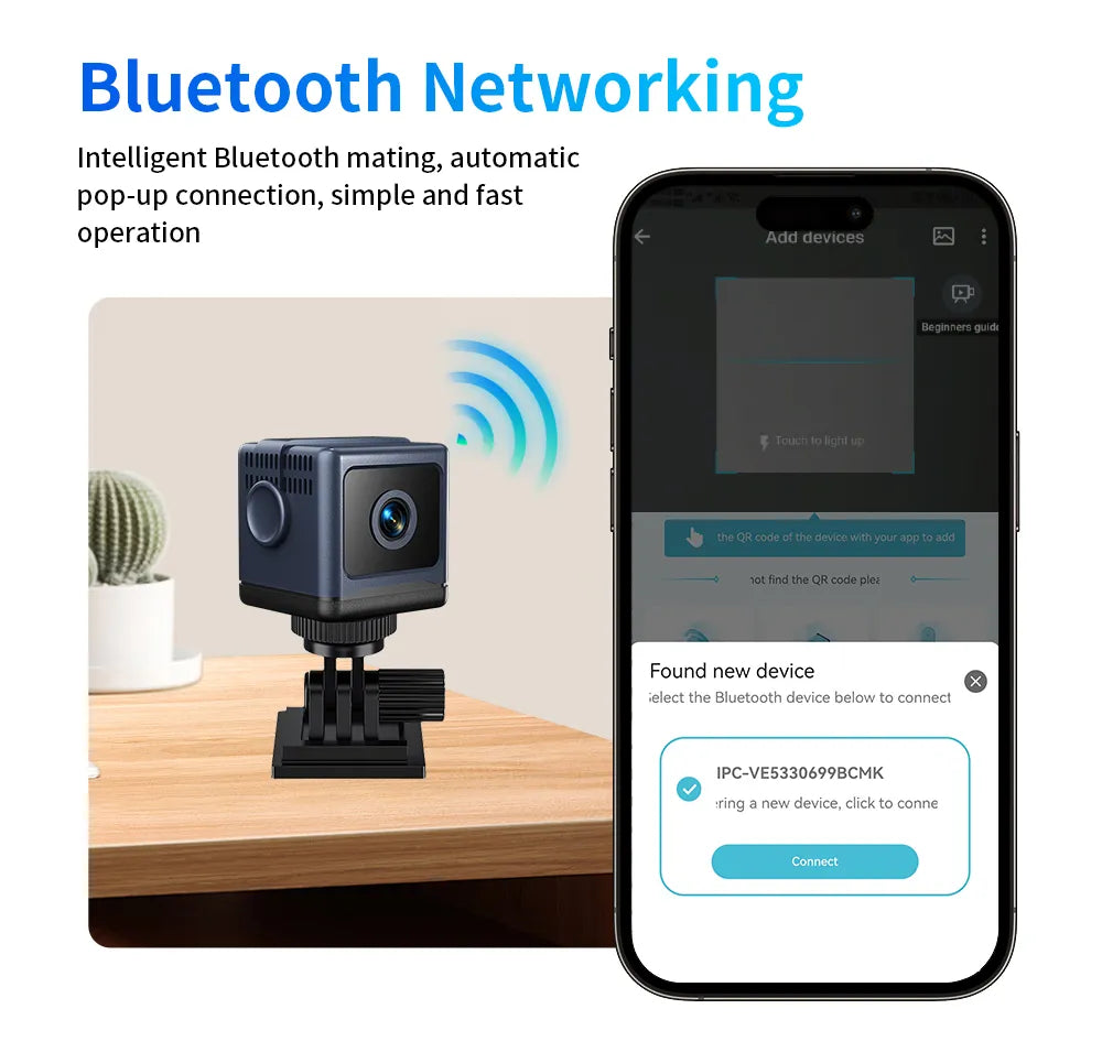 W03 išmanioji „WiFi“ apsaugos kamera – 1080P HD, naktinio matymo funkcija, judesio aptikimas, mažos galios.-LT