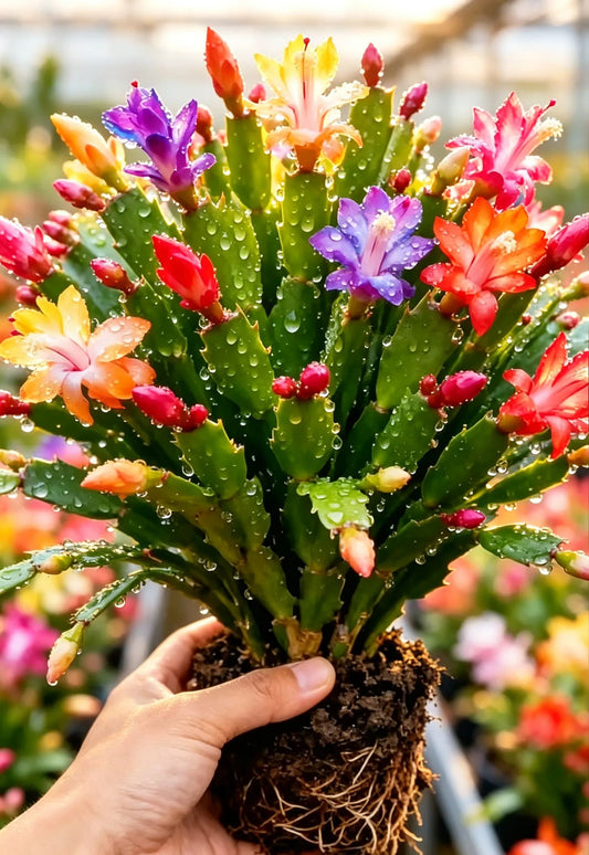 🦀 Bulbos de Schlumbergera de colores variados: flores de fácil cuidado en todos los tonos, incluso en invierno ❄️🌈-ES