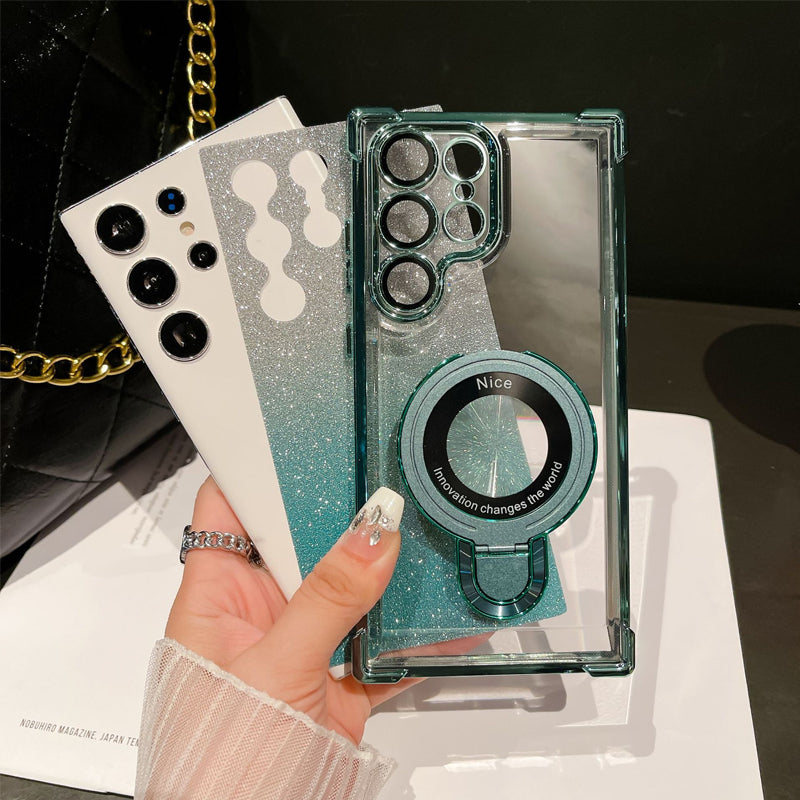 Magnetinio gradiento magnetiniai blizgučiai mobiliųjų telefonų dėklai, skirti Samsung S22/23/24-LT