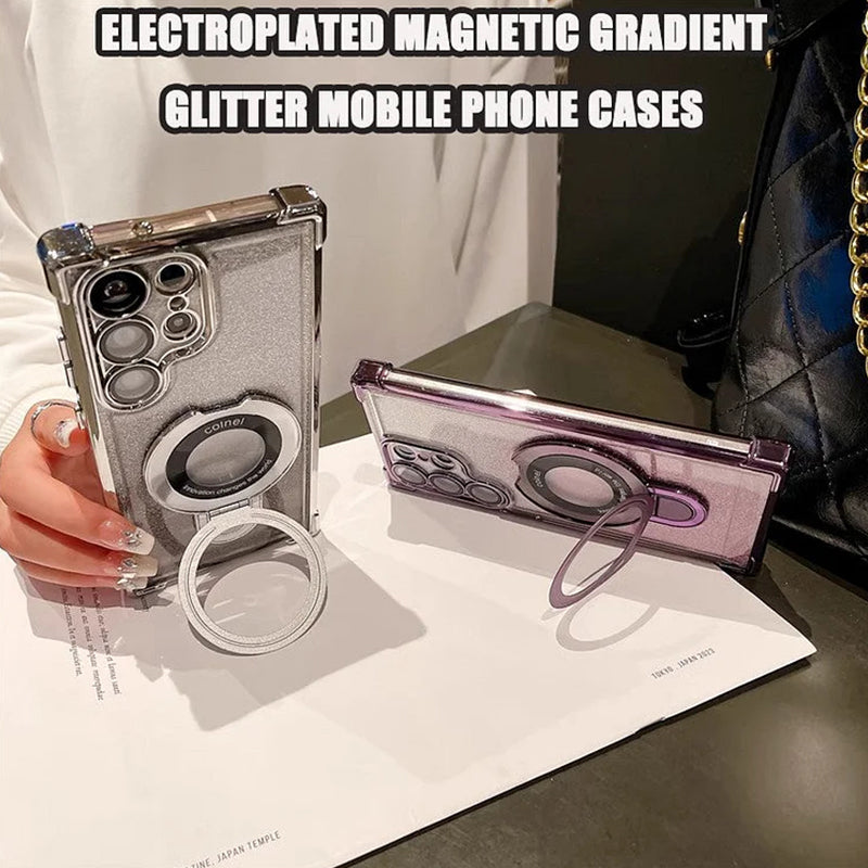 Magnetinio gradiento magnetiniai blizgučiai mobiliųjų telefonų dėklai, skirti Samsung S22/23/24-LT