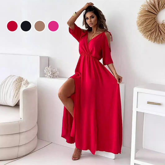 【💖Nauji produktai 2025】👗Elegantiška, seksuali moteriška suknelė su smailia iškirpte-LT