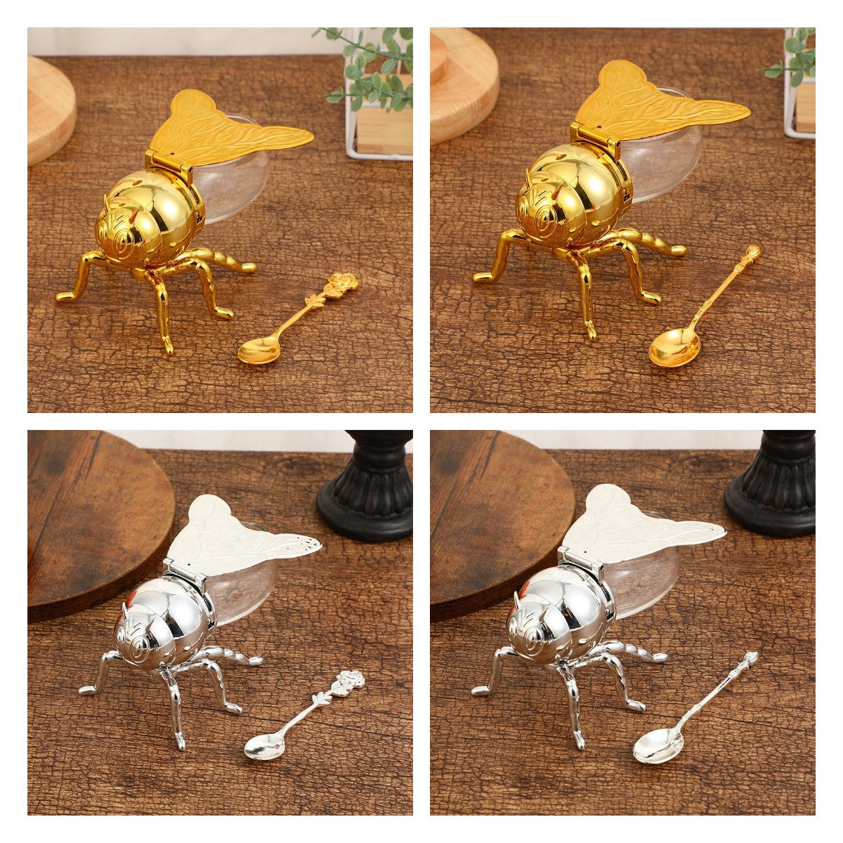 🍯Tarro de miel retro creativo con forma de abeja-ES