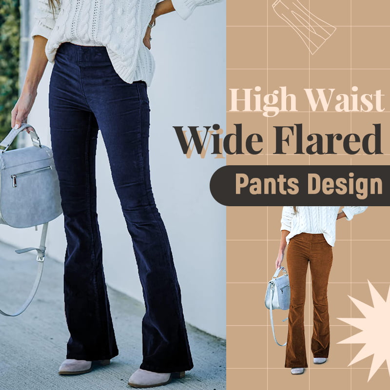 Pantalón de talle alto de pana ultrafina con cintura elástica-ES