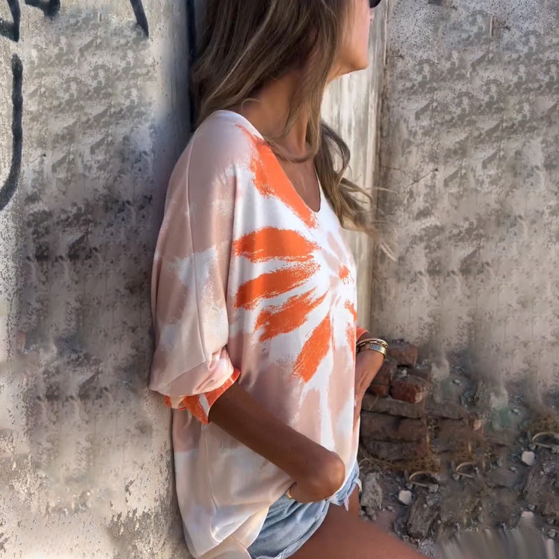 Top casual cómodo con cuello en V-ES