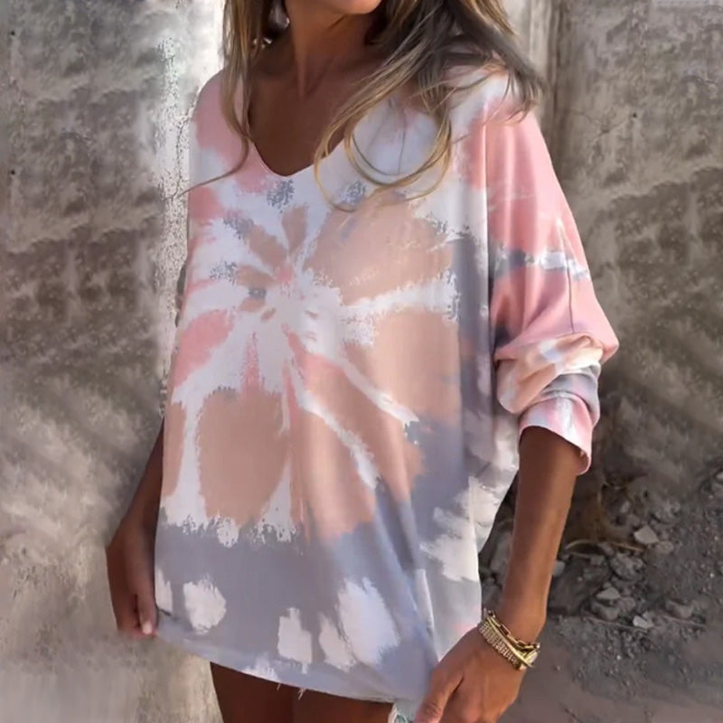Top casual cómodo con cuello en V-ES