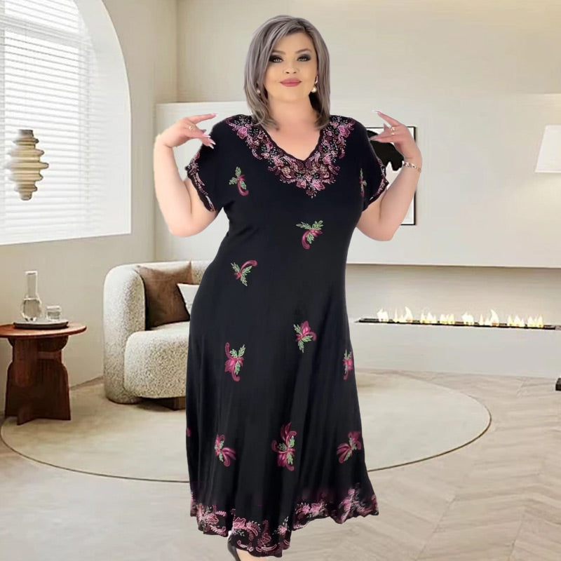 🌺 Γυναικείο φόρεμα με λαιμόκοψη V-GR