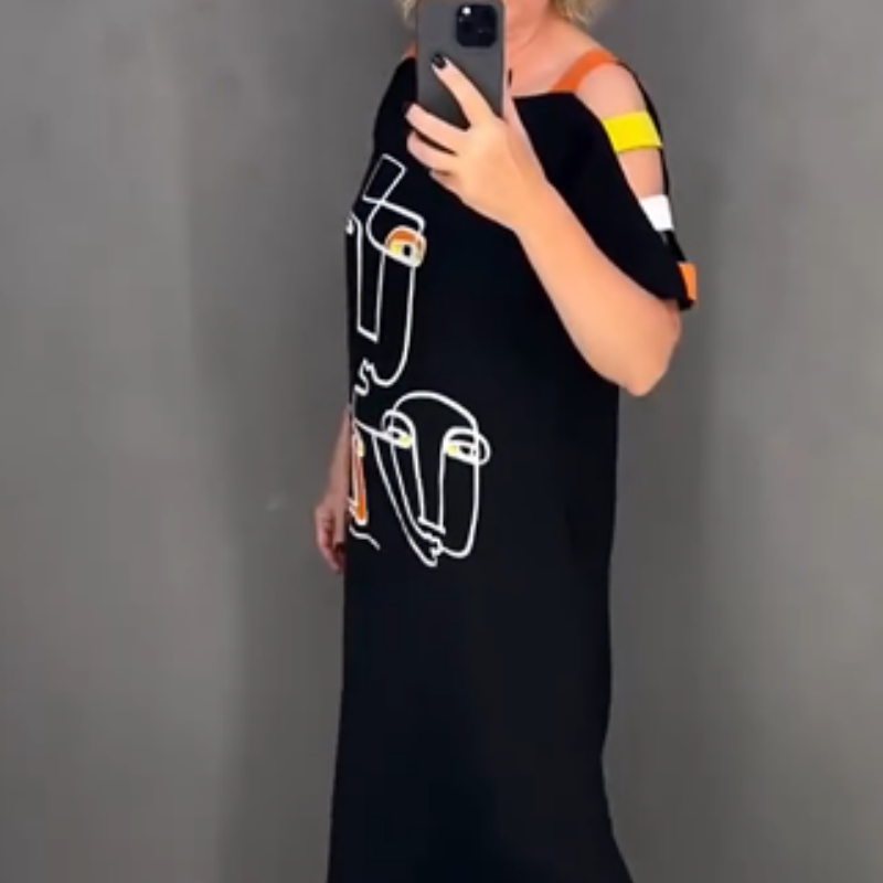 🍂Vestido de manga corta de mujer de moda con estampado-ES