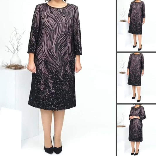 Vestido de noche de lentejuelas de corte A para mujer-ES