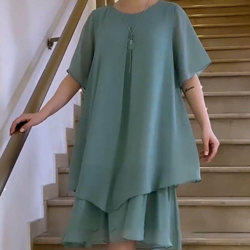 🔥👗 Laisva moteriška suknelė vienspalvės spalvos-LT