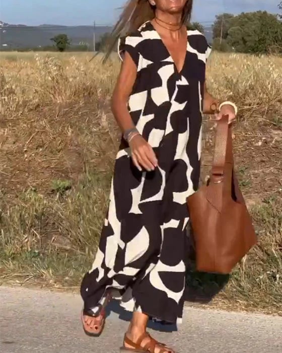 💕Αμάνικο φόρεμα με λαιμόκοψη σε V-GR