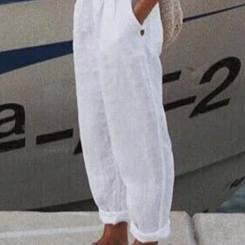 Pantalones casuales de lino transpirables-ES
