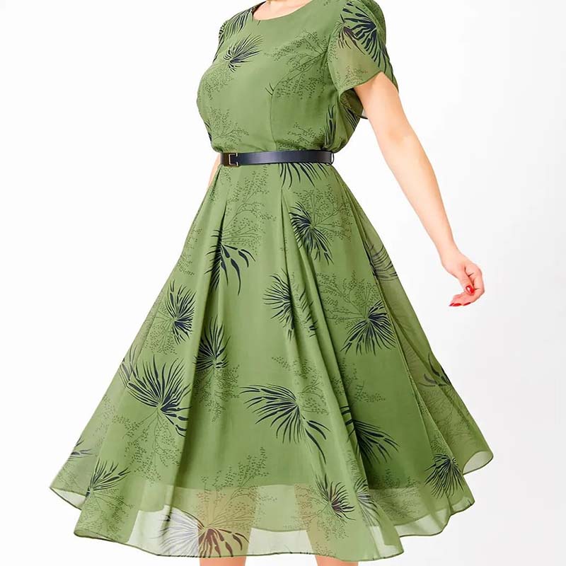 🔥Vestido corte A con cinturón | Vestido estilo floral y veraniego-ES