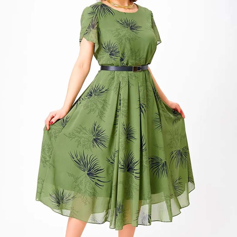 🔥Vestido corte A con cinturón | Vestido estilo floral y veraniego-ES