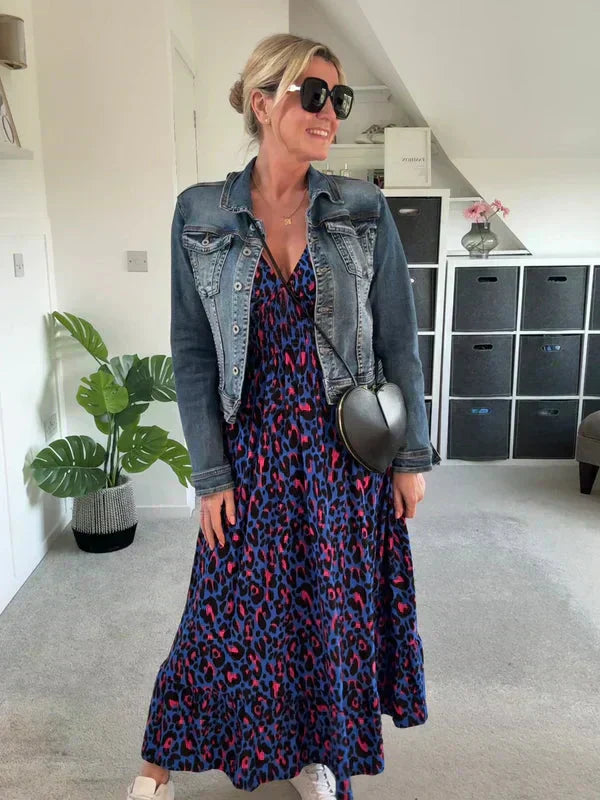 💥🔥Klojuota suknelė su leopardo raštu-LT