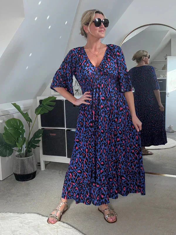 💥🔥Klojuota suknelė su leopardo raštu-LT