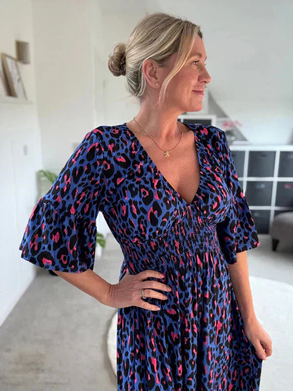 💥🔥Klojuota suknelė su leopardo raštu-LT