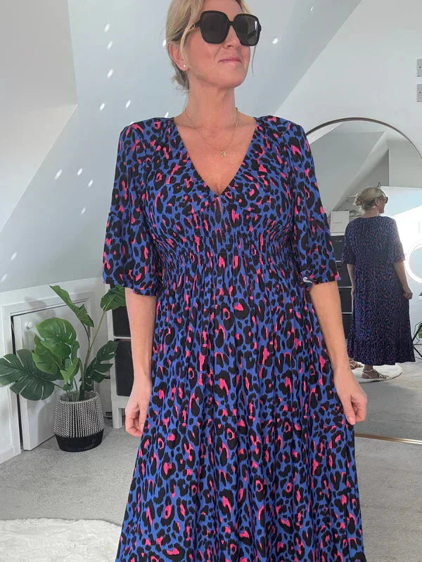 💥🔥Klojuota suknelė su leopardo raštu-LT