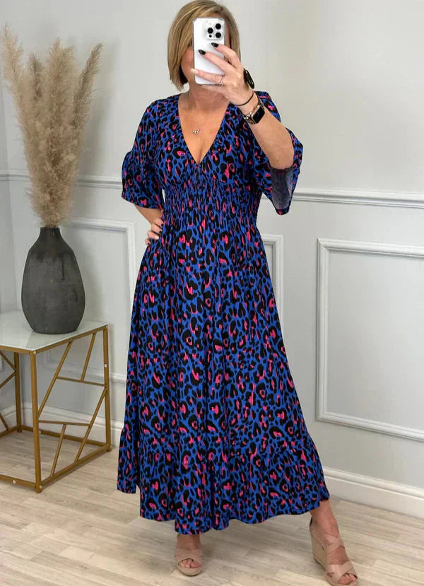 💥🔥Klojuota suknelė su leopardo raštu-LT