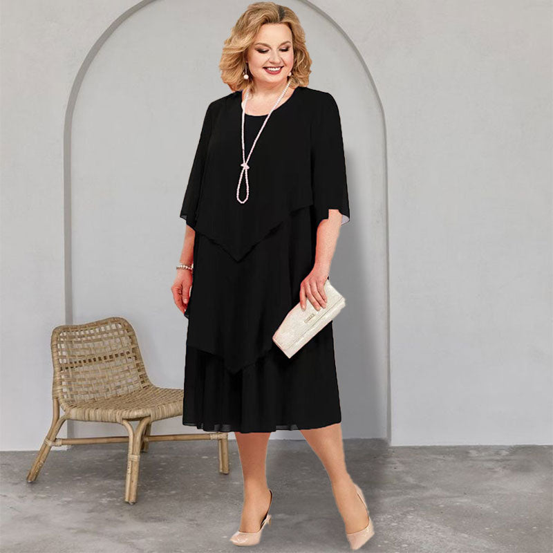 💖Φόρεμα μίντι με στρώσεις σε μεγάλα μεγέθη-GR