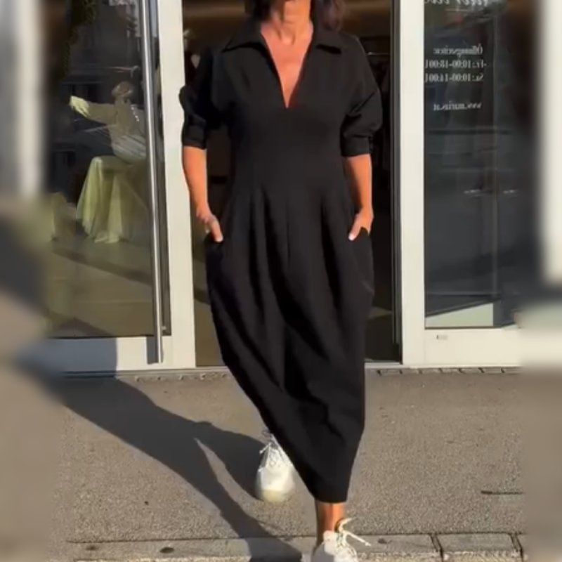 💕Μαύρο φόρεμα με έντονη προσωπικότητα-GR