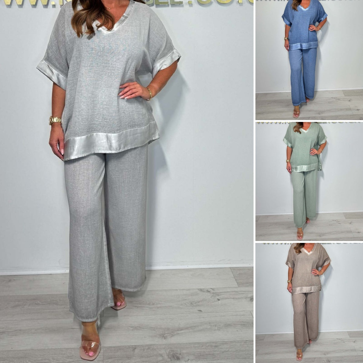 🌷💗Άνετο σετ δύο τεμαχίων με V λαιμόκοψη-GR