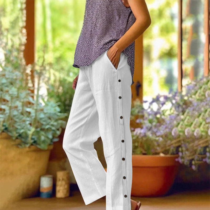 👖Μονόχρωμο casual παντελόνι-GR