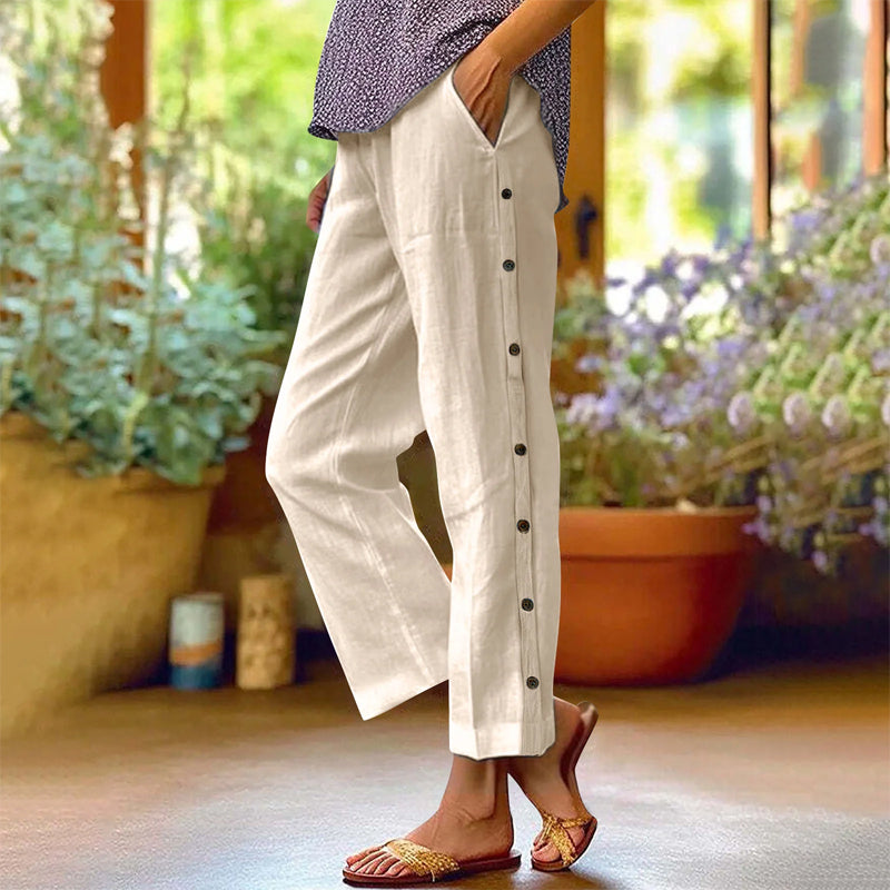 👖Μονόχρωμο casual παντελόνι-GR