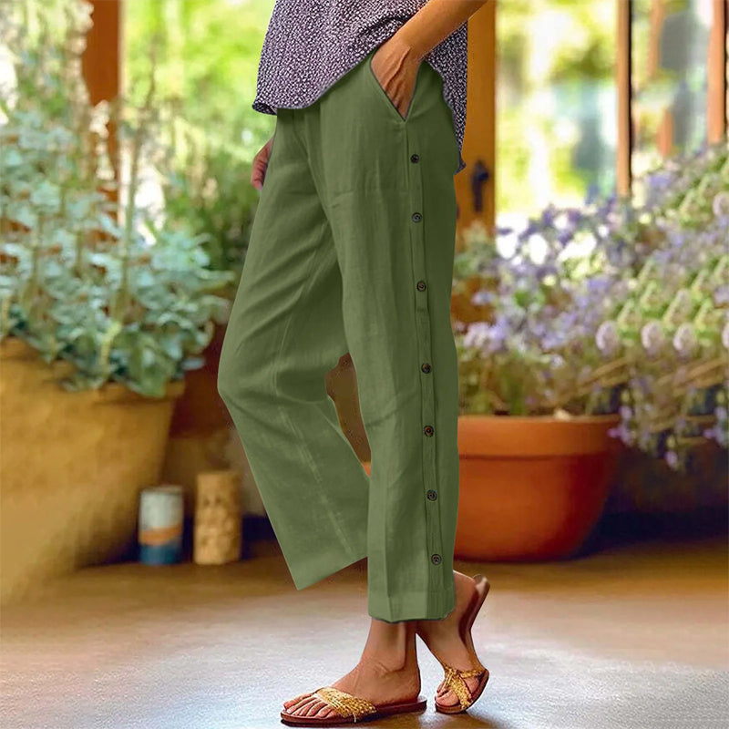 👖Μονόχρωμο casual παντελόνι-GR