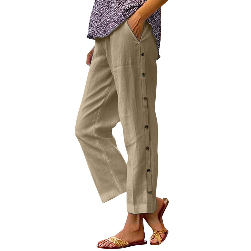 👖Μονόχρωμο casual παντελόνι-GR