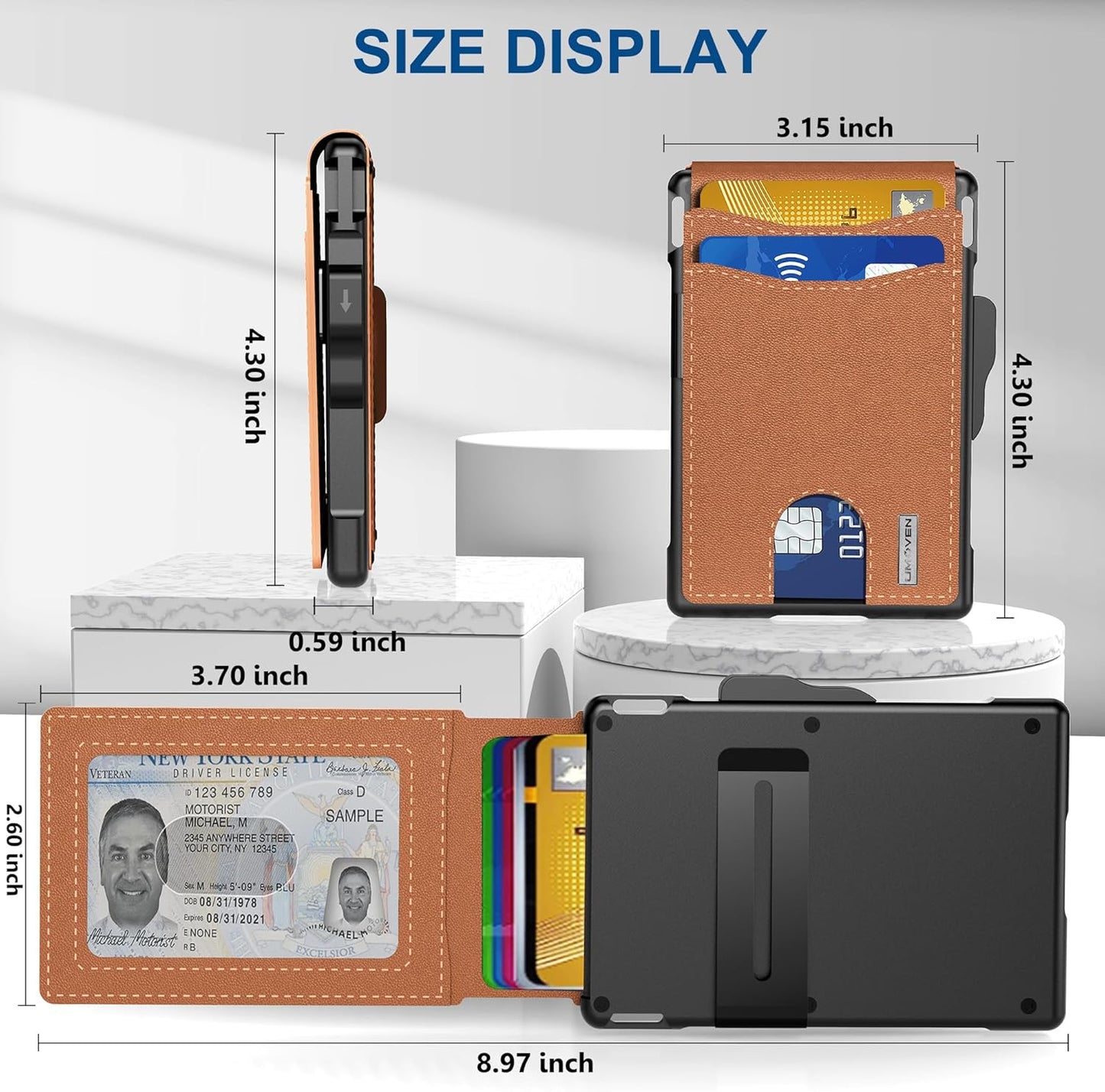 🎁Πορτοφόλι AirTag για άνδρες – Θήκη αλουμινίου με αναδιπλούμενη θήκη, κλιπ χρημάτων, λεπτές δερμάτινες θήκες, θήκη πιστωτικής κάρτας, μπλοκάρισμα RFID, μινιμαλιστικό πορτοφόλι με διπλή θήκη-GR