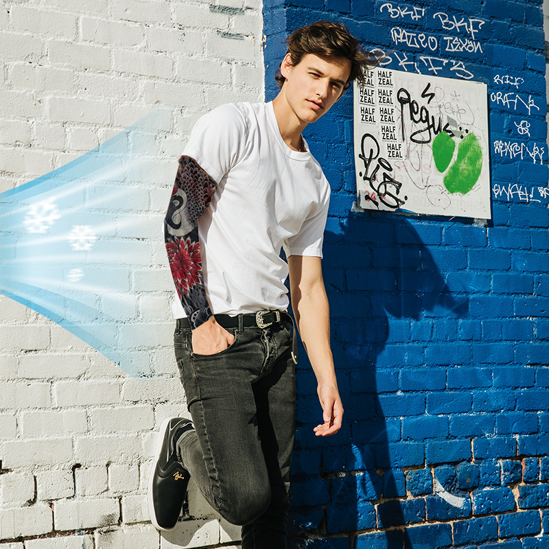 🔥Νέα τάση ❤️‍🔥 Εξαιρετικά λεπτά μανίκια με σχέδιο ήλιου και τατουάζ-GR