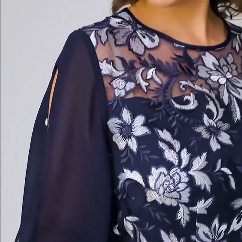 ✨Vestido midi de malla con estampado floral para mujer-ES