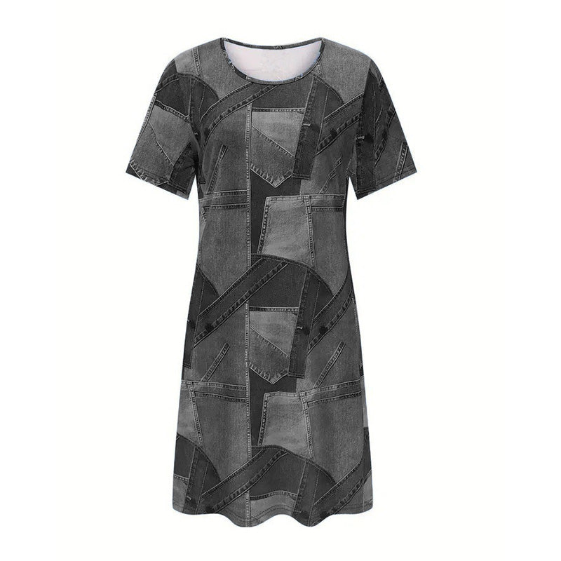 👗Dámske ležérne šaty s patchworkovým vzorom-SK