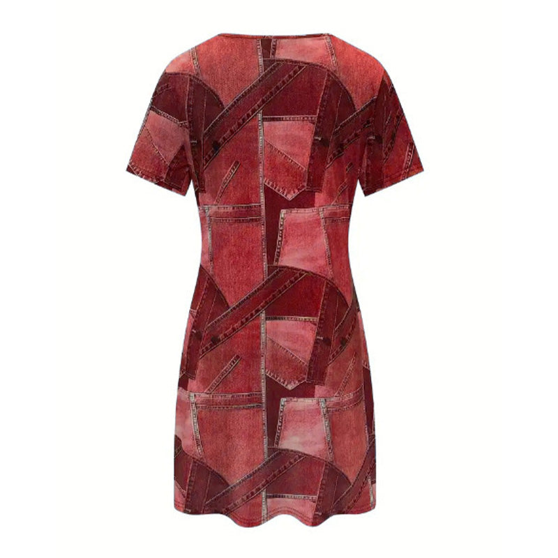 👗Dámske ležérne šaty s patchworkovým vzorom-SK