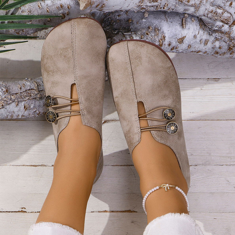 Moteriški plokščiapadžiai odiniai bateliai iš minkštos odos-LT