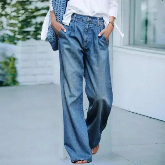 【S-3XL】👖💦Moteriški laisvalaikio džinsai skalbto stiliaus-LT