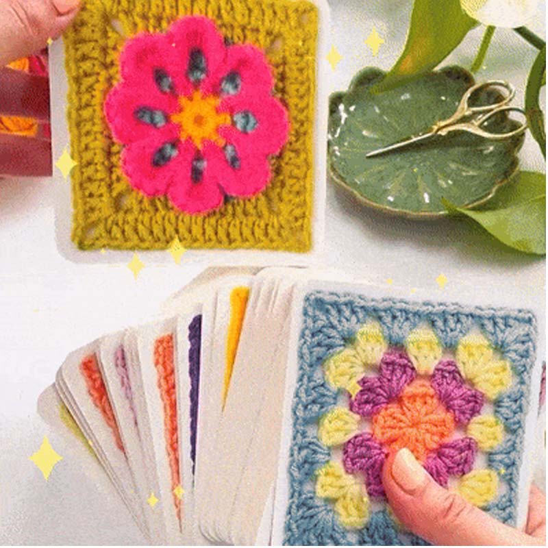 🧶✨Kvačkanje s kartami Granny Square – 50 vzorcev za kombiniranje in izdelavo-SI