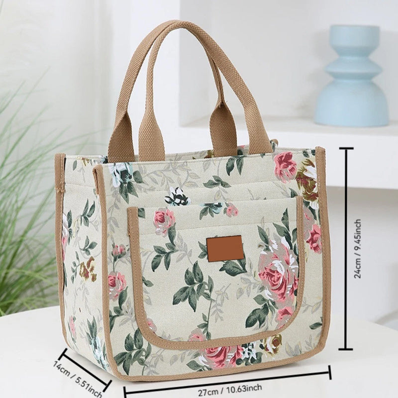 🌺Ženska torba za malico s cvetličnim potiskom-SI