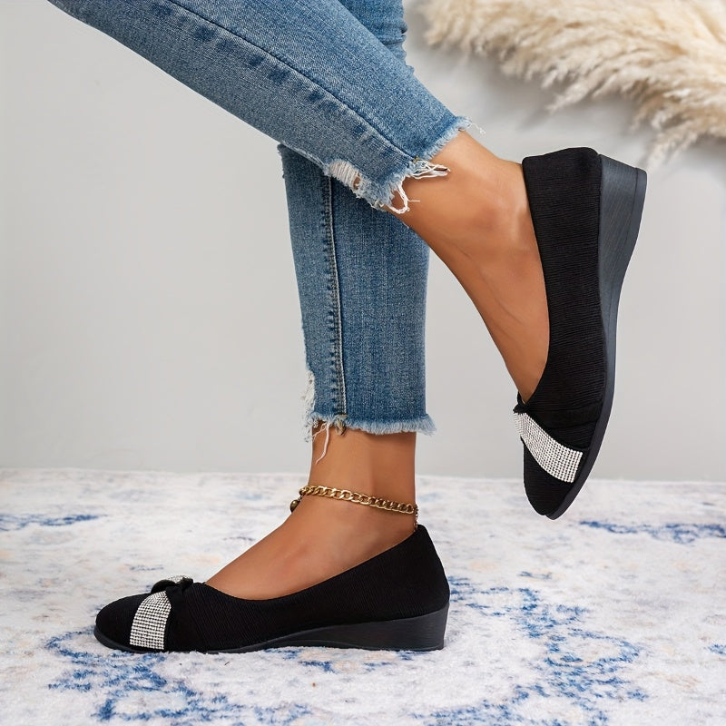 💖Sandalias de cuña para mujer ligeras y de moda con cristales-ES