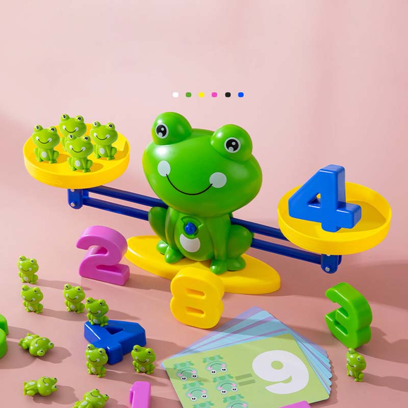 🐸Juego de juguetes para niños con animales de dibujos animados y escamas-ES
