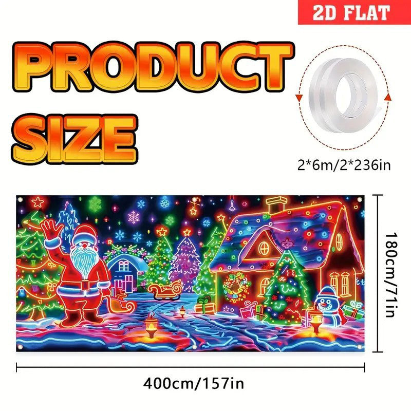 🎄Praznična razprodaja - 40 % POPUSTA! Praznični transparent za garažna vrata-SI