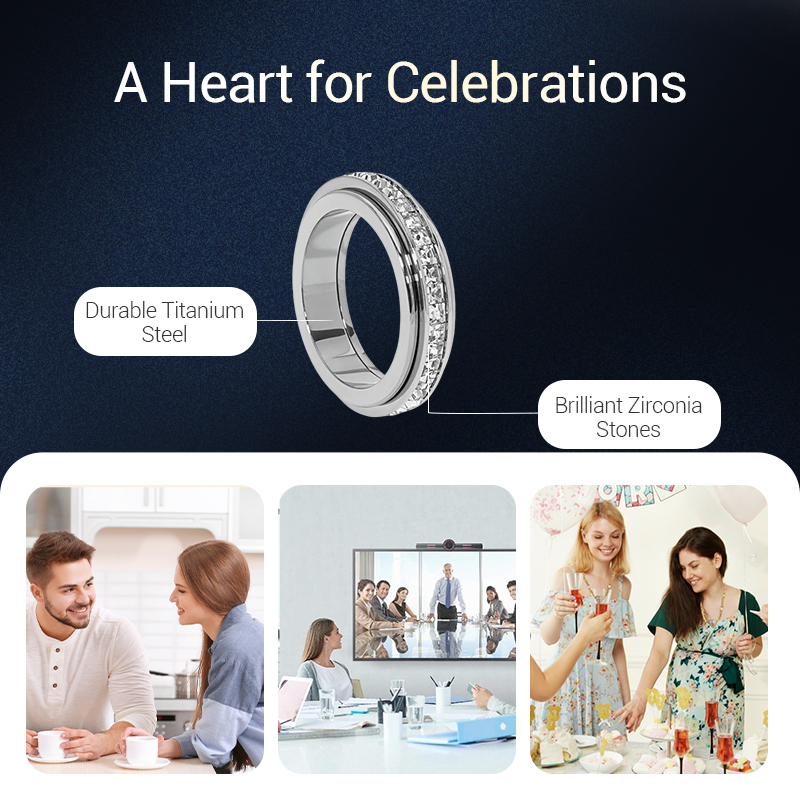 Περιστρεφόμενη στεφάνη από τιτάνιο και ατσάλι με ζιρκόνιο-GR