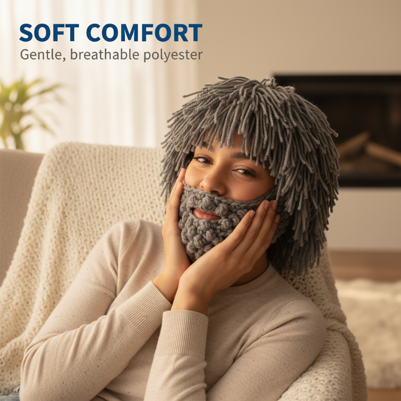 ⏰ Pankroko stiliaus kepuraitė su paprastu peruku ir megzta barzda-LT