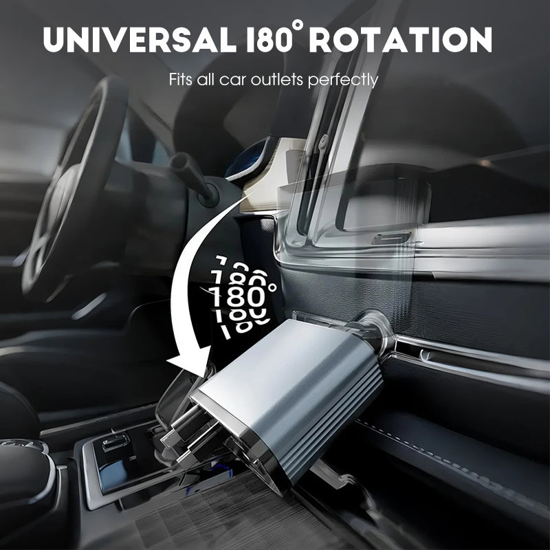 Ultra hitri avtomobilski polnilnik z zložljivimi kabli in ambientalno osvetlitvijo Starlight-SI