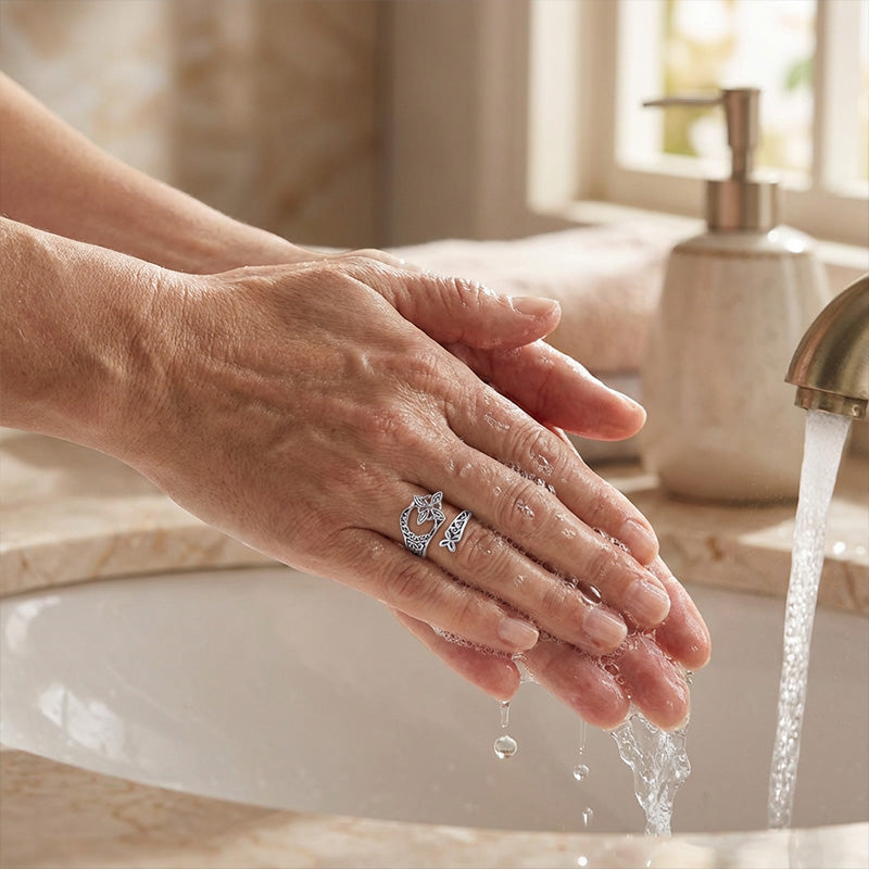 Žiedas su atviru keltišku raštu, pagamintas iš 925 sidabro-LT