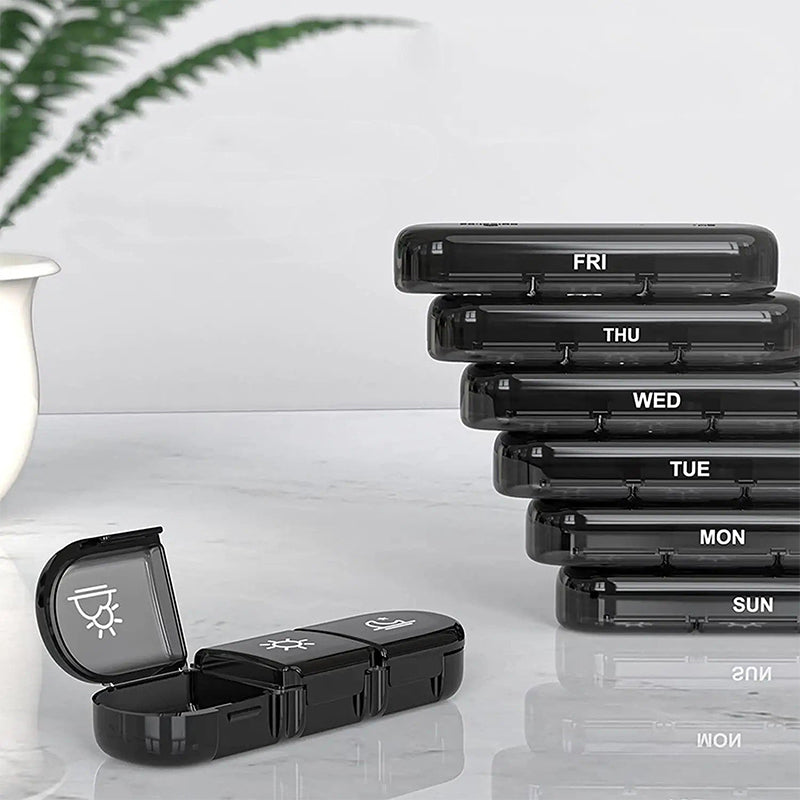 🧳 7-dnevna potovalna torbica za tablete – lahka z odstranljivimi predali-SI