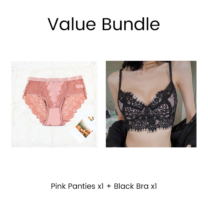 Patogios ir vientisos kelnaitės su elegantiškais nėriniais-LT